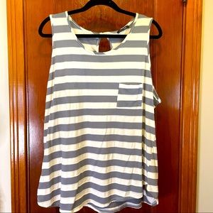 Paper Moon grains white striped tank